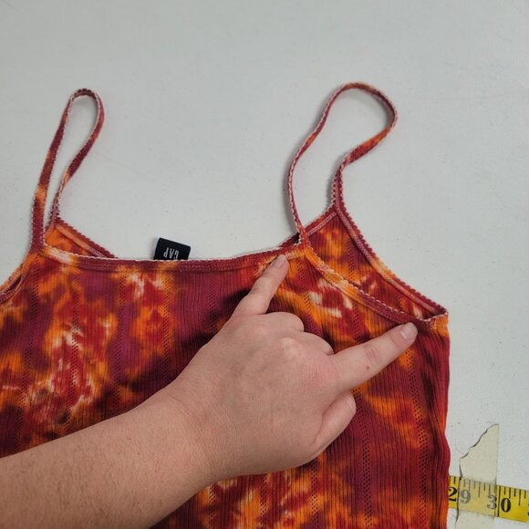 Gap Womens Y2K Babydoll Tie Dye Cami Size L Bow Preppy Contrast Stitching 90S - Picture 9 of 12